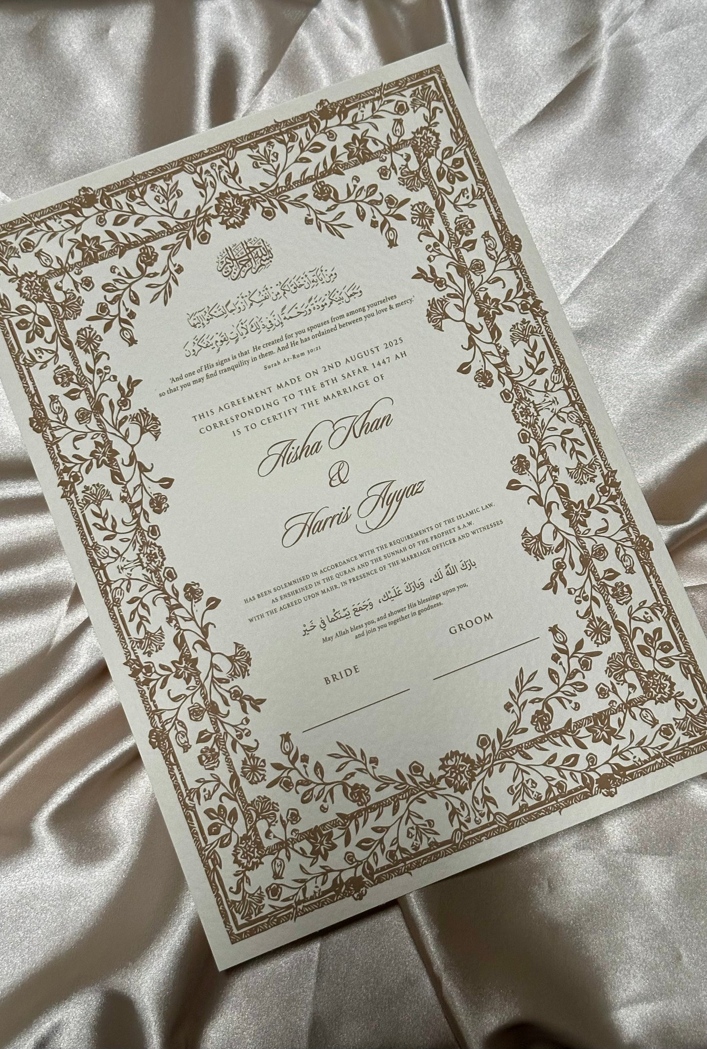 ‘Blossom v2’ Nikkah Certificate